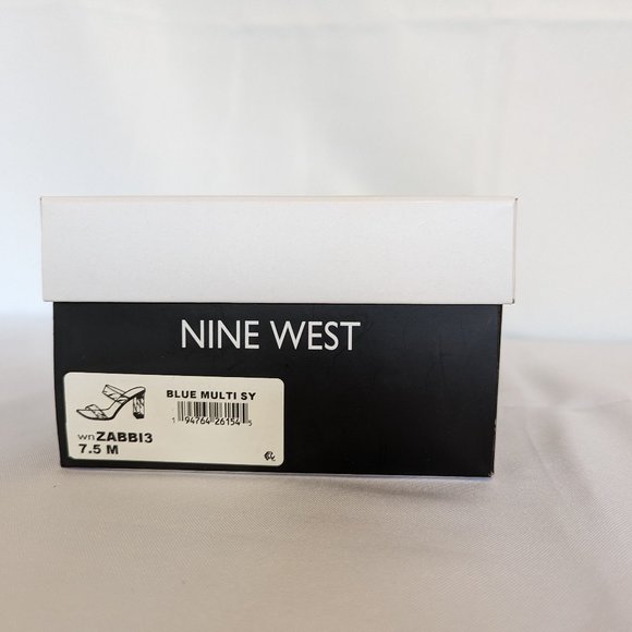 Nine West Zabbi Slide Sandals - Blue Iridescent - Picture 7 of 7